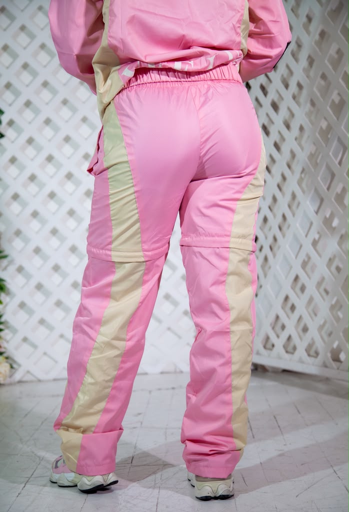 VEELUX Women's Luxury Colorblock Windbreaker Set – Pink & Cream