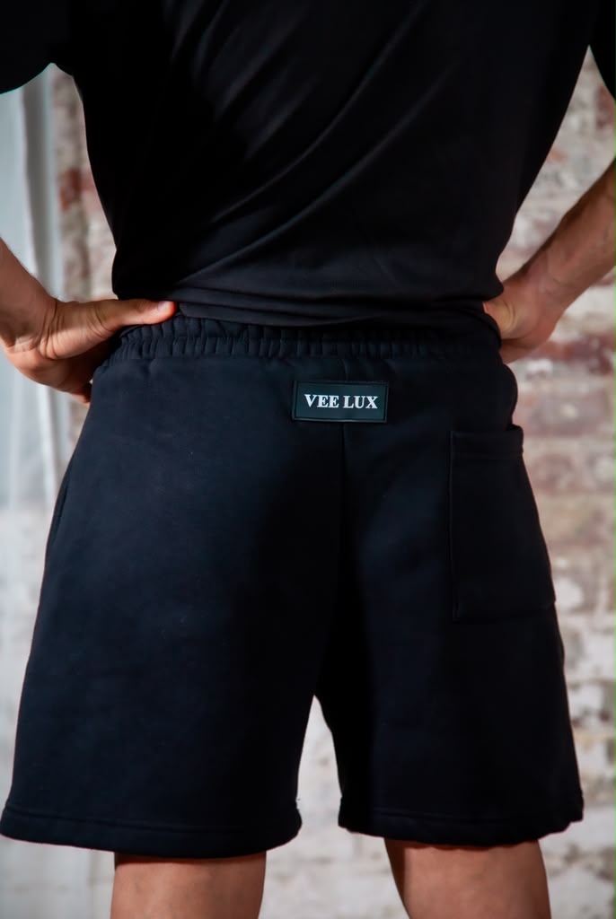 VEELUX Men's Luxury Essentials Tee & Shorts Set – Black