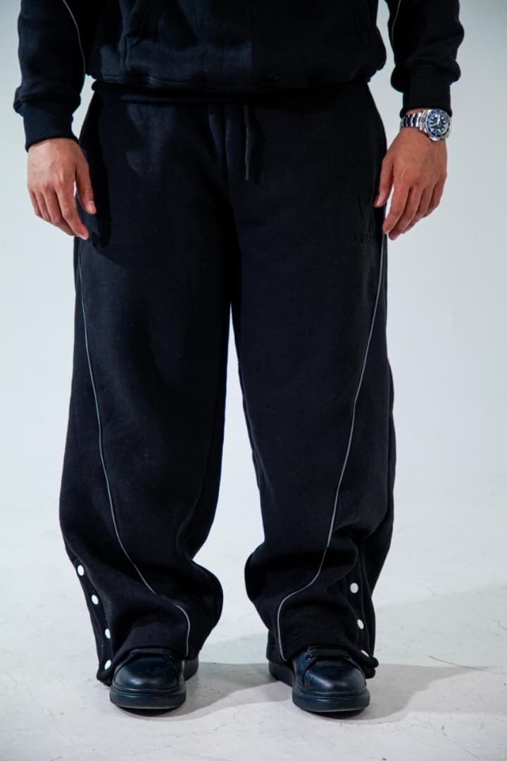 Veelux Men’s Luxury Sweatpants – Black Reflective Streetwear Joggers